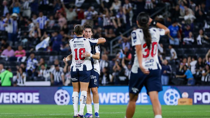 Jugadoras de Rayadas en celebración contra Cruz Azul en la Liguilla del Clausura 2026 de la Liga MX Femenil | IMAGO 7