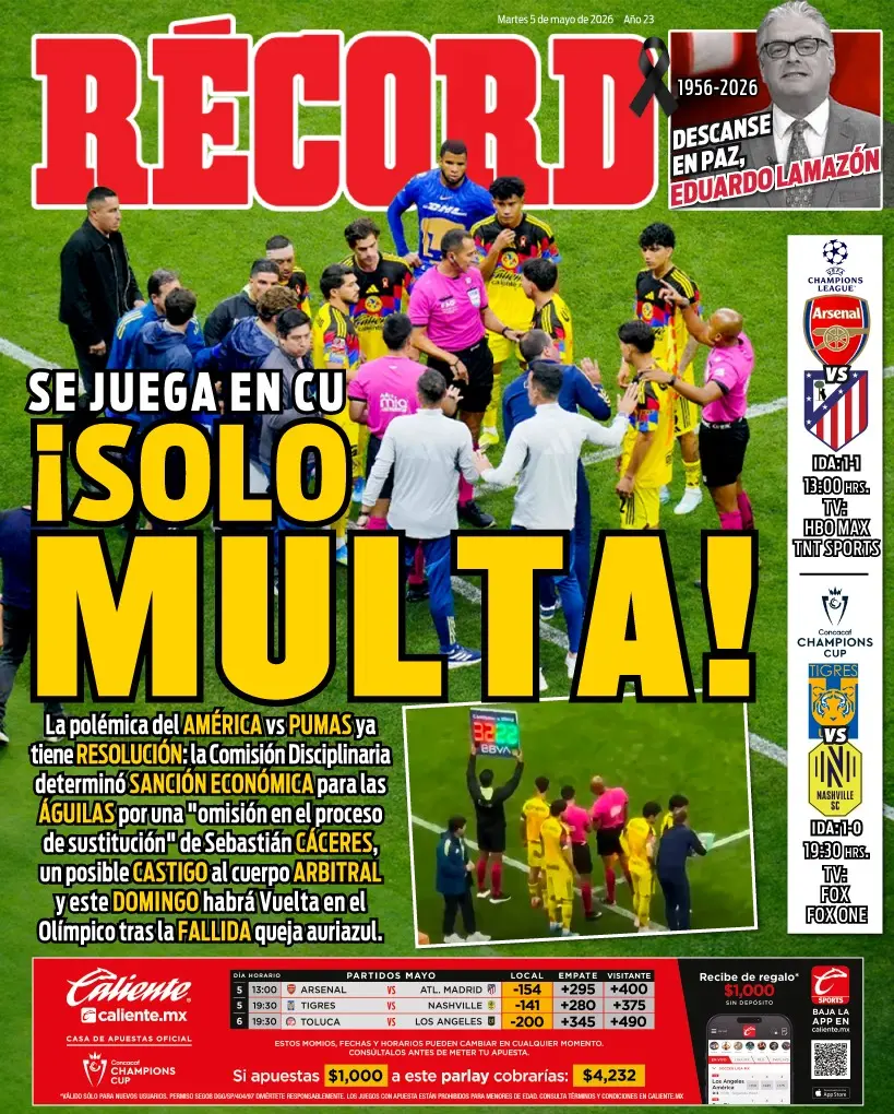 Portada RÉCORD 05 de mayo de 2026