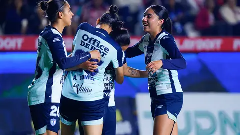 Jugadoras de Pachuca en celebración contra Chivas en la Liguilla del Clausura 2026 de la Liga MX Femenil | IMAGO 7