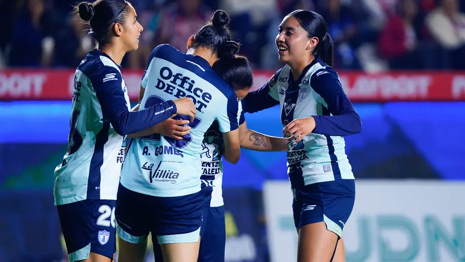 Jugadoras de Pachuca en celebración contra Chivas en la Liguilla del Clausura 2026 de la Liga MX Femenil | IMAGO 7