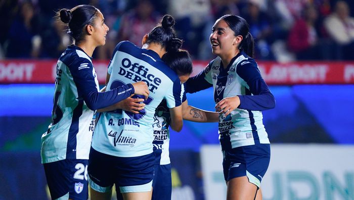 Jugadoras de Pachuca en celebración contra Chivas en la Liguilla del Clausura 2026 de la Liga MX Femenil | IMAGO 7