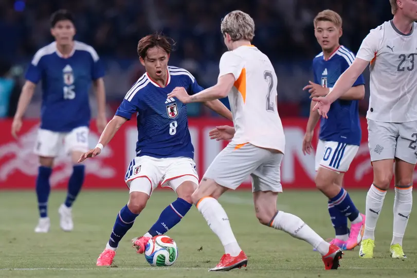 Takefusa Kubo en el amistoso de la Selección de Japón contra Islandia | AP