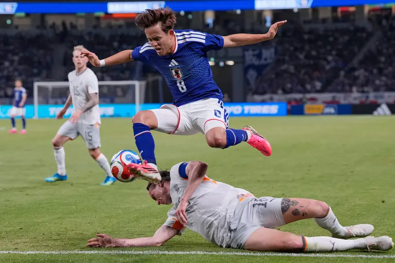 Takefusa Kubo en el amistoso de la Selección de Japón contra Islandia | AP