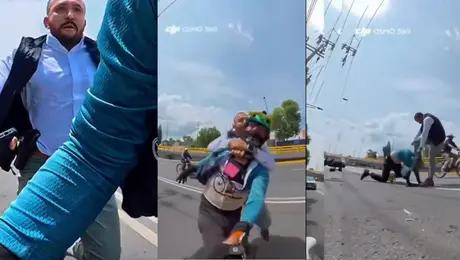 VIDEO: Automovilista furioso golpea a ciclista… ¿por mirarlo feo?