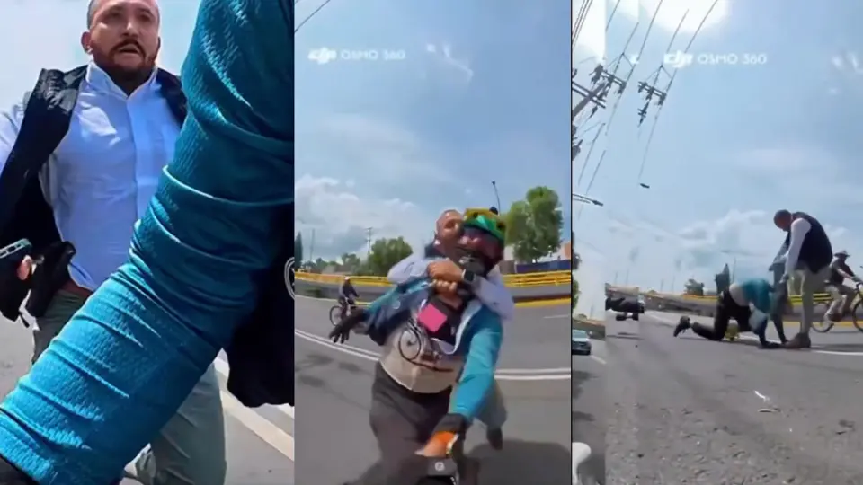 VIDEO: Automovilista furioso golpea a ciclista… ¿por mirarlo feo?