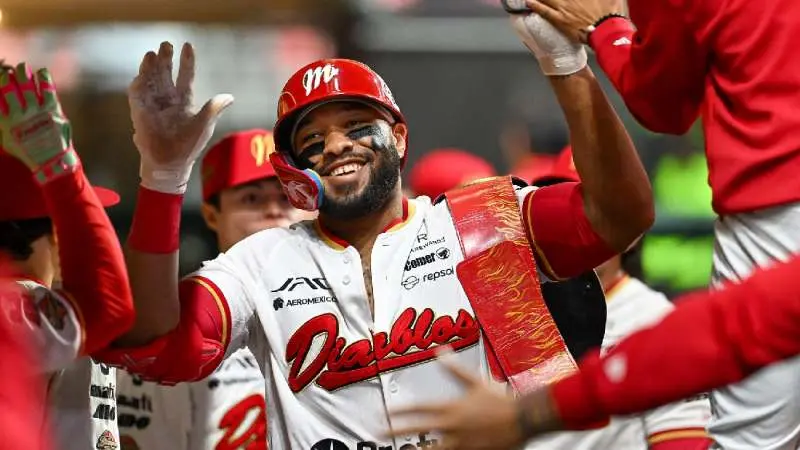 Diablos Rojos tras vencer a los Bravos de Léon | x:@DiablosRojosMX
