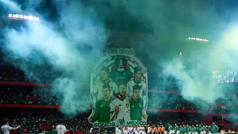 Desplegaron un tifo en el Nemesio Diez previo al México vs Serbia | MEXSPORT