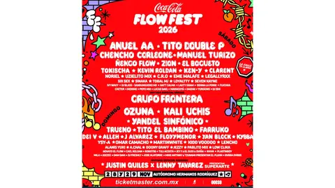 Cartel oficial del Flow Fest 2026. / @cocacola_flow