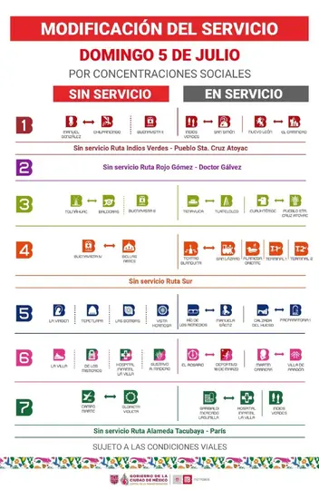 El servicio especial del Metrobús en la Línea 5 conectará a los aficionados con las inmediaciones del Estadio Ciudad de México por un costo de 6 pesos./ X: @MetrobusCDMX