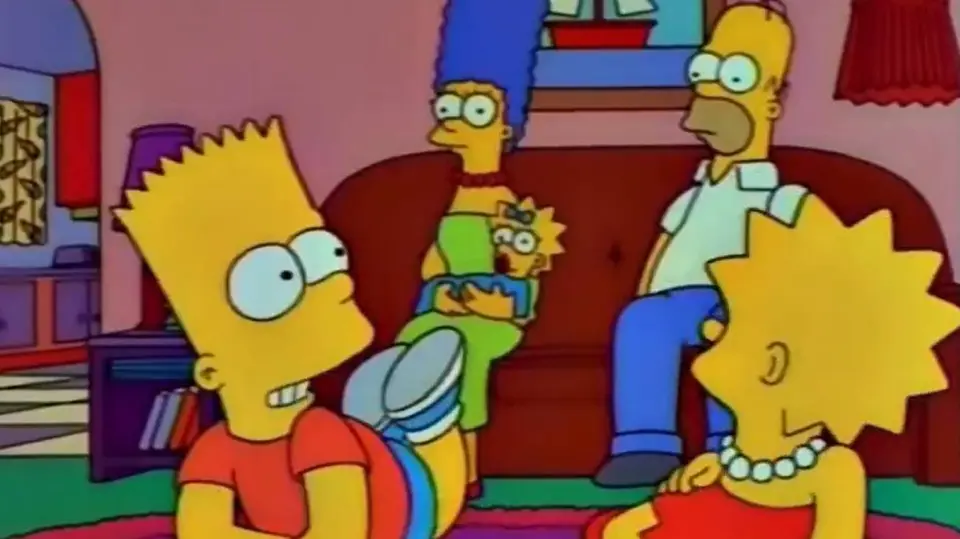 La escena pertenece al capítulo The Cartridge Family, emitido originalmente en 1997. / Los Simpson