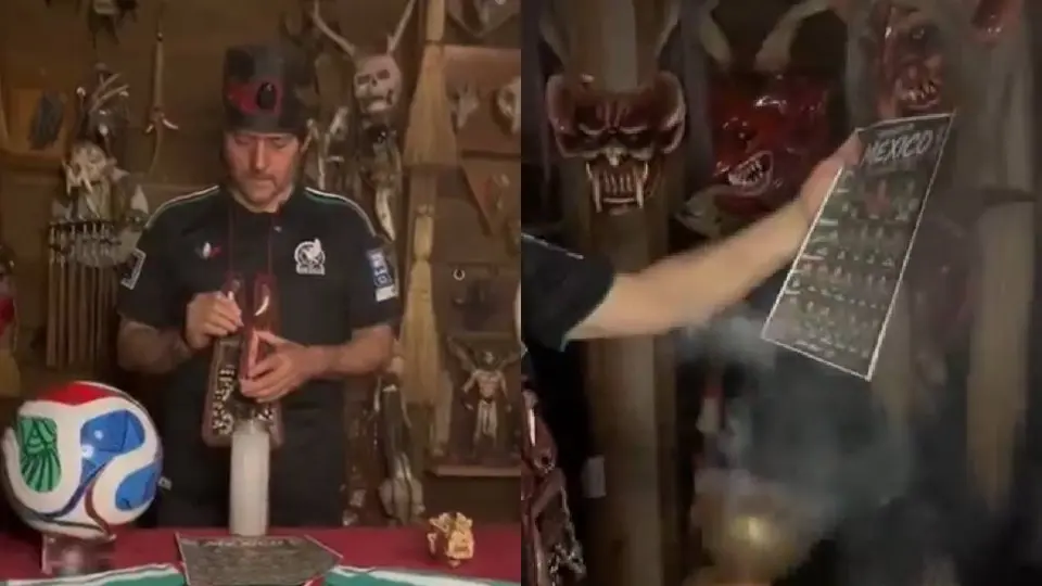 El Brujo de Catemaco hizo su magia para ayudar a México en el juego de hoy/TikTik: @brujomayordecatemacoemb