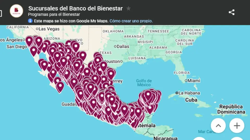 La plataforma permite localizar sedes y consultar direcciones para realizar retiros y otros trámites bancarios.
