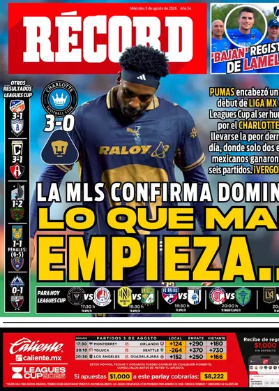 Portada RÉCORD 05 agosto 2026