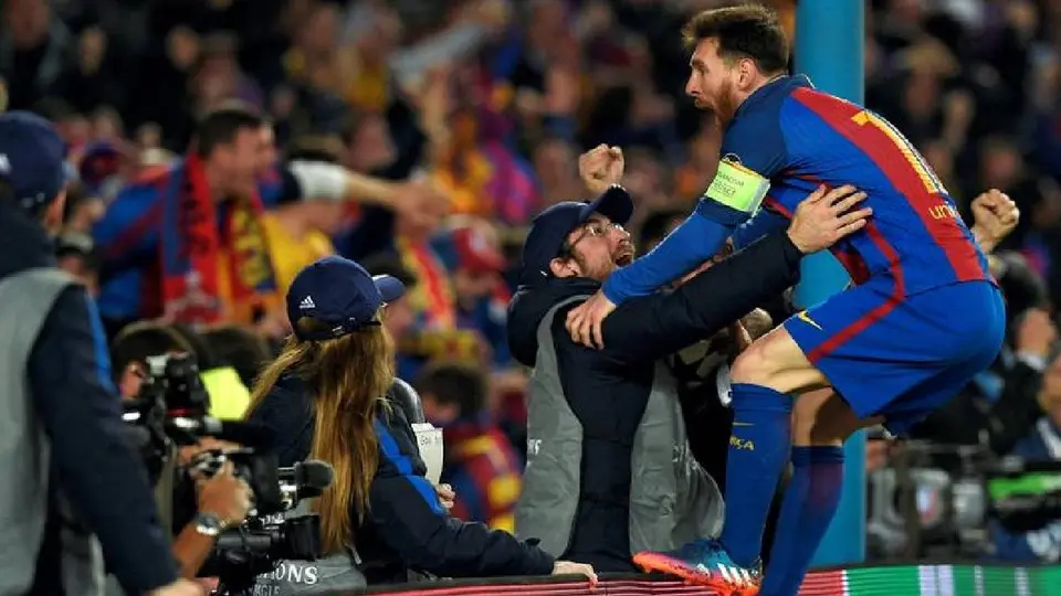 Lionel Messi como capitán del Barcelona. en Champions League | AFP