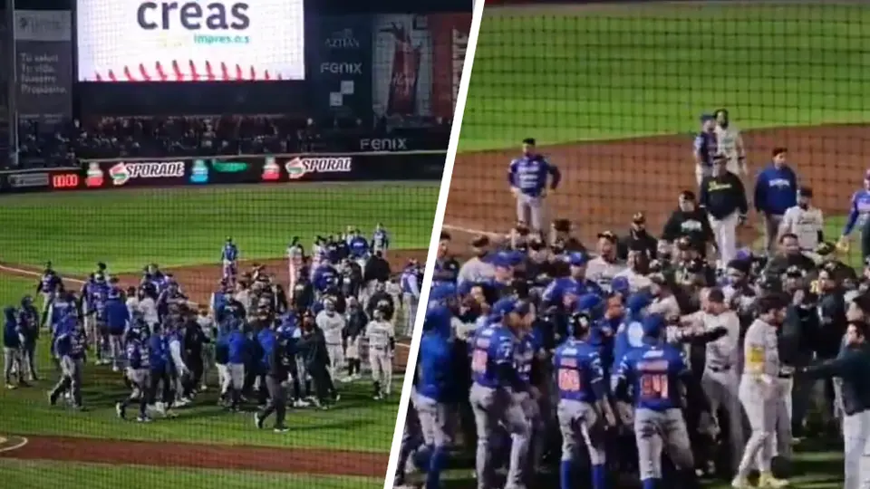 Pericos y Olmecas protagonizan batalla campal en los playoffs de la Liga Mexicana de Beisbol