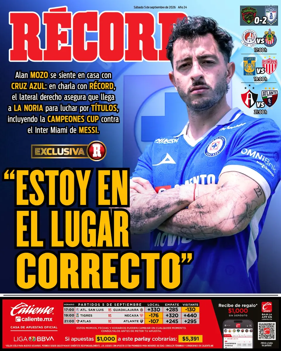 Portada RÉCORD 5 de septiembre de 2026