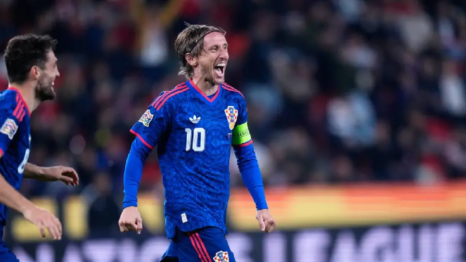 Luka Modric celebrando anotación ante Chequia en Nations League | AP