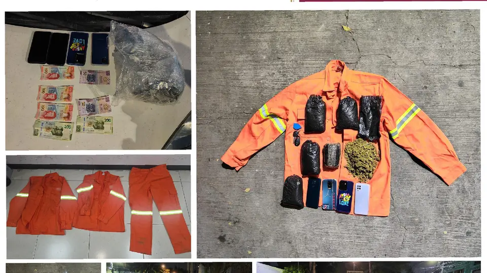 A los presuntos ladrones les encontraron droga, uniformes de limpia y celulares / Especial