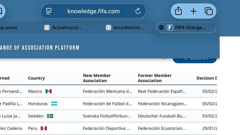 FIFA registró el cambio de Fidalgo | CAPTURA
