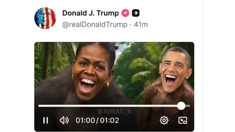 Esta imagen aparece en el video publicado por Trump/X: @realDonaldTrump
