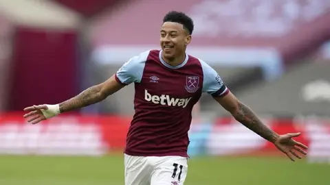 Jesse Lingard como jugador del West Ham United de la Premier League | AP