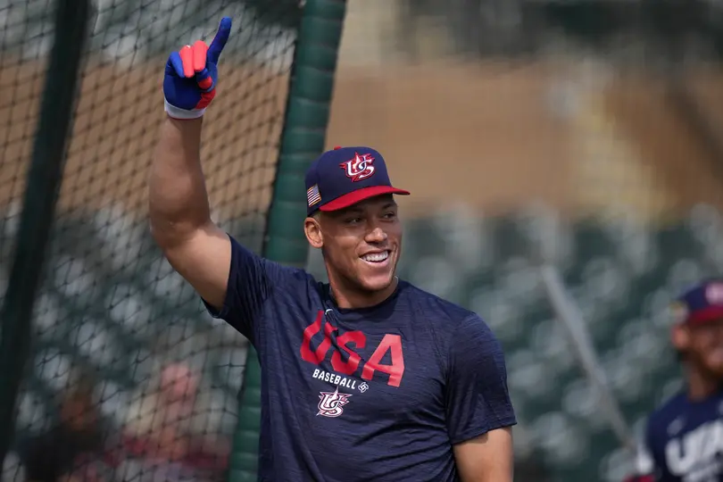 Aaron Judge en entrenamiento con la novena de Estados Unidos | AP