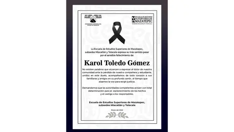 Mensaje de Escuela de Estudios Superiores de Mazatepec.