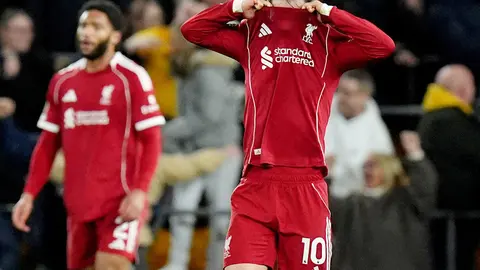 Alexis Mac Allister en lamento tras la derrota de Liverpool contra Wolverhampton | AP