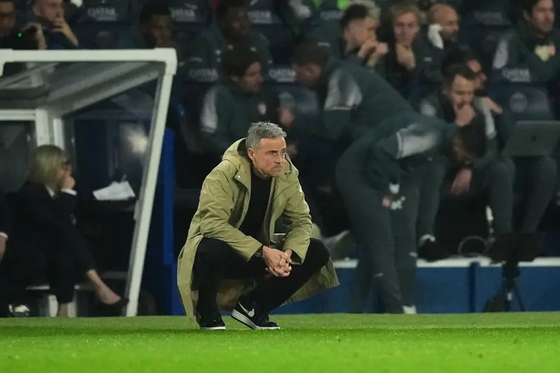 Luis Enrique durante el PSG vs Mónaco l AP
