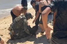 Marino rescata a turista de morir ahogada en Baja California