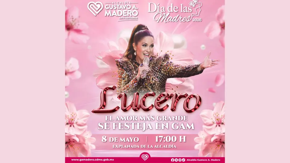 La cantante Lucero ofrecerá un concierto gratuito en la alcaldía Gustavo A. Madero. / Alcaldía Gustavo A. Madero