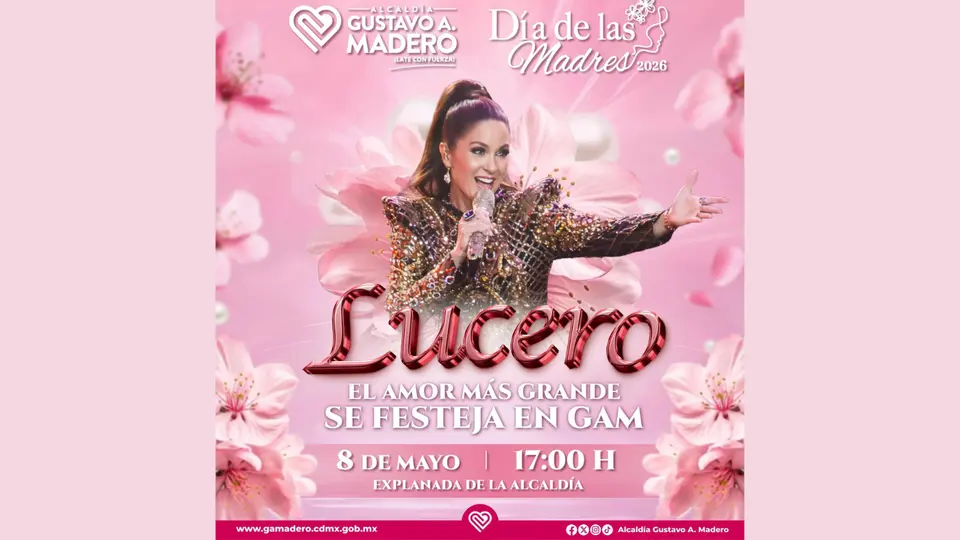 La cantante Lucero ofrecerá un concierto gratuito en la alcaldía Gustavo A. Madero. / Alcaldía Gustavo A. Madero
