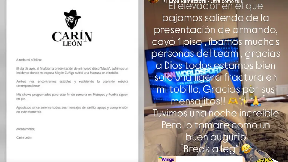 Debido a la caída del elevador donde bajaban, Meylín se lastimó una pierna / Especial