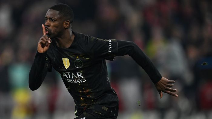 Ousmane Dembélé en celebración con PSG ante Bayern Munich en Champions League | AP