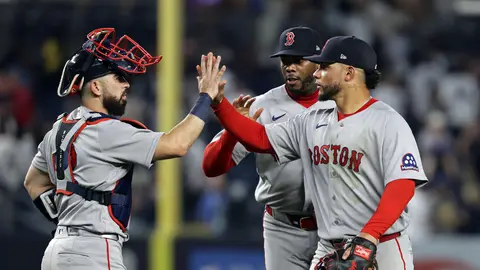 Willson Contreras y Connor Wong con los Red Sox | AP