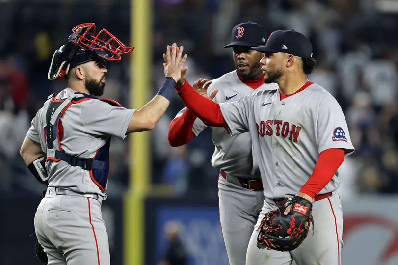 Willson Contreras y Connor Wong con los Red Sox | AP
