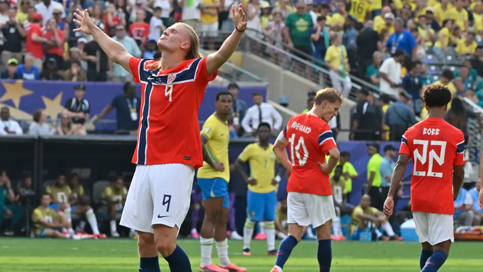 Erling Haaland celebra gol ante Brasil | MEXSPORT