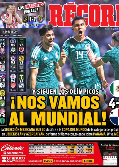 Portada RÉCORD 6 de Agosto de 2026