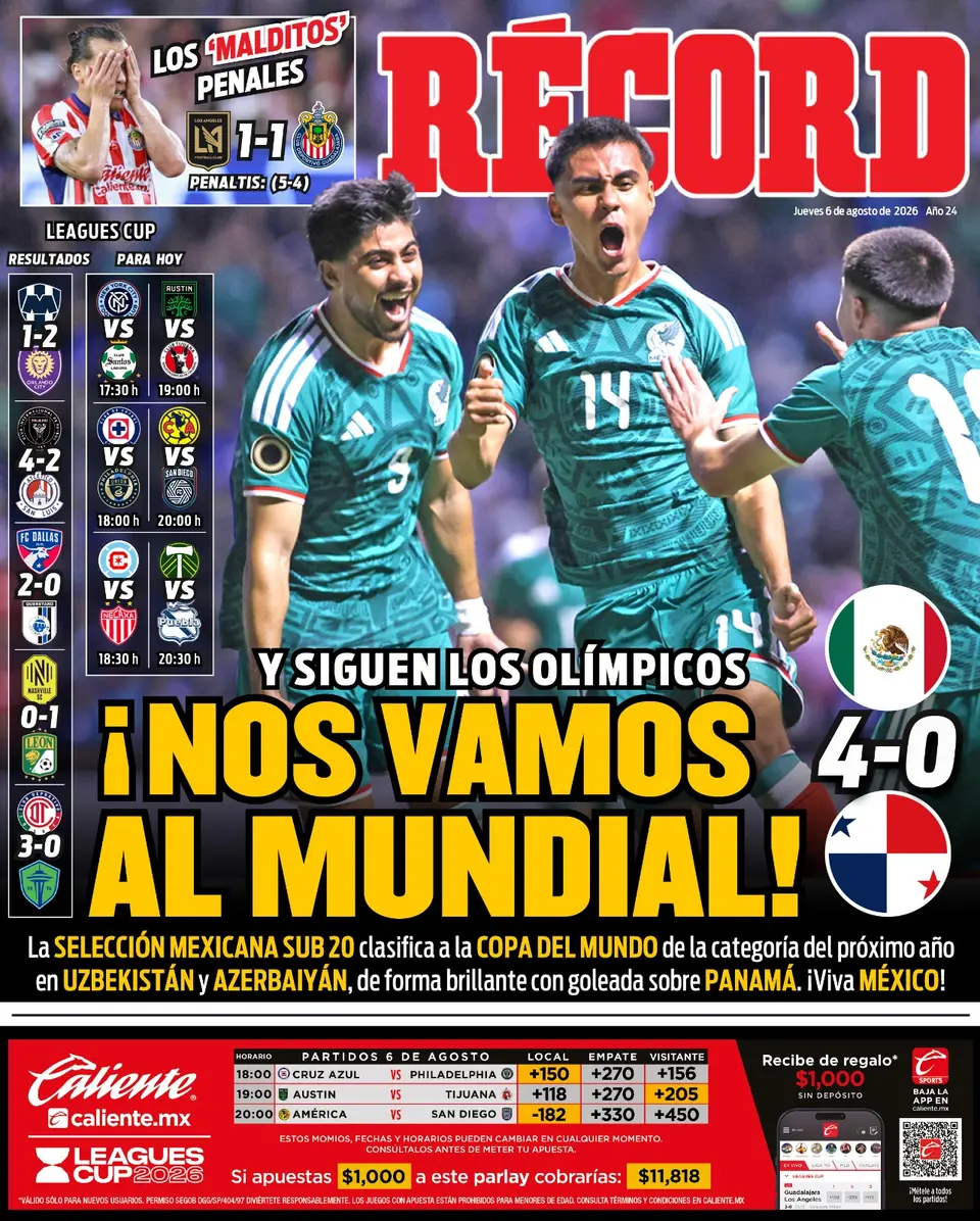 Portada RÉCORD 6 de Agosto de 2026