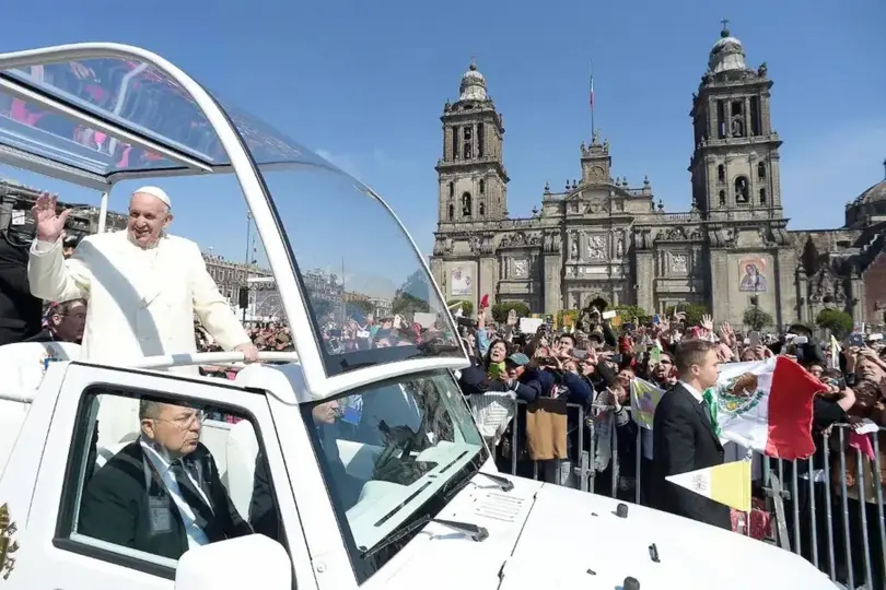 La última vez que un Papa apareció en México ocurrió hace diez años en 2016 del 12 al 17 de febrero./ Chilango