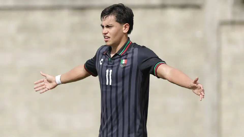 Joaquín Moxica en el juego de México de Juegos Centroamericanos y del Caribe | X @miseleccionsubs
