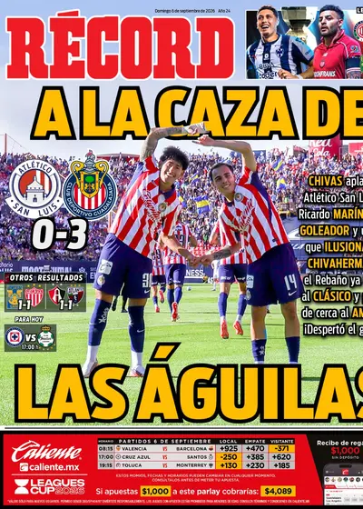 Portada RÉCORD 06 de septiembre de 2026