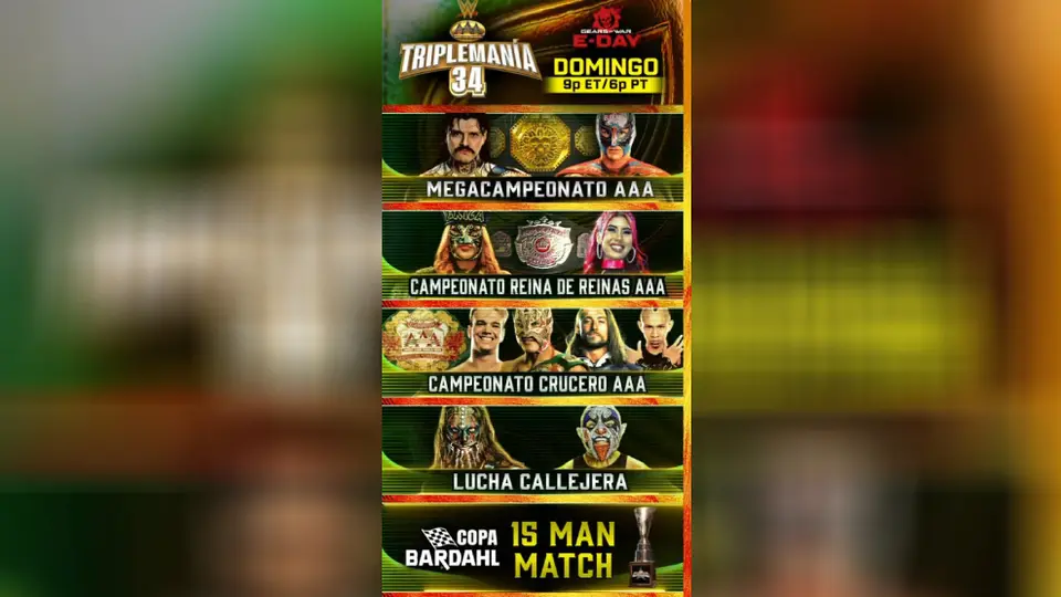 Cartelera para la Noche 2 de TriplaManía 34 | AAA