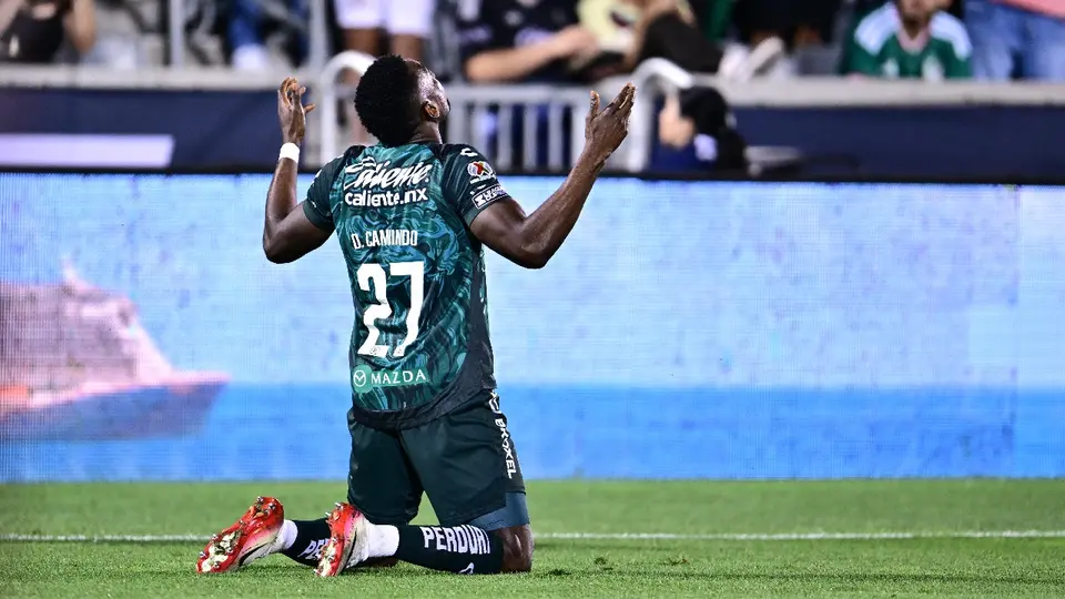 Diber Cambindo celebrando anotación con León en Leagues Cup 2026 | MEXSPORT