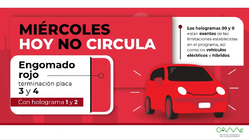 Los vehículos con engomado rojo, placas 3 y 4, y holograma 1 y 2, no circulan / Especial