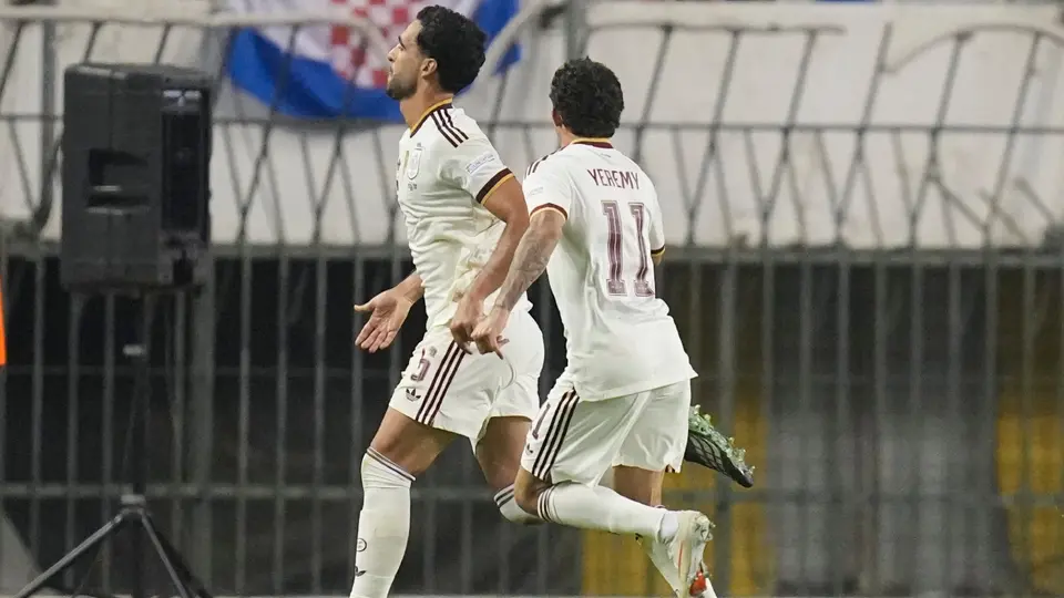 Mikel Merino celebra su gol con la Selección de España en la Nations League | AP