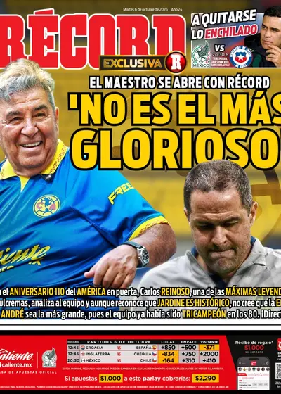Portada RÉCORD 6 de octubre de 2026