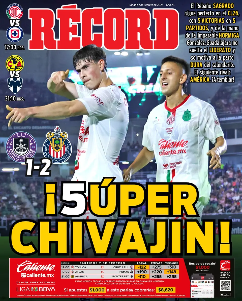 Portada RÉCORD 7 de febrero de 2026