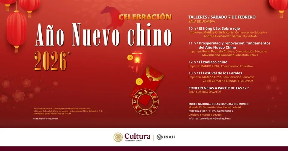Habrá una serie de actividades por la llegada del Año Chino 2026 / Redes Sociales
