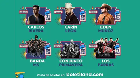 El palenque se pondrá en ambiente con todos estos artistas del cartel / FB: @feriadelasfresas